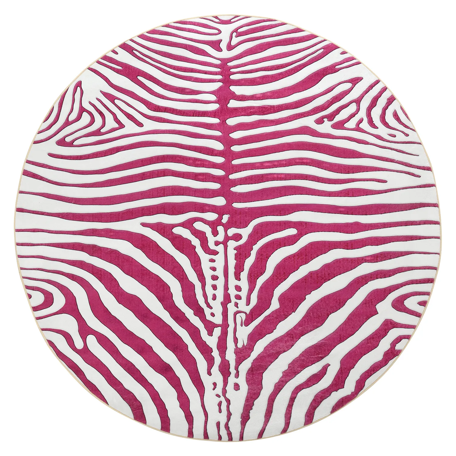 Rond vloerkleed - Zebra (roze)