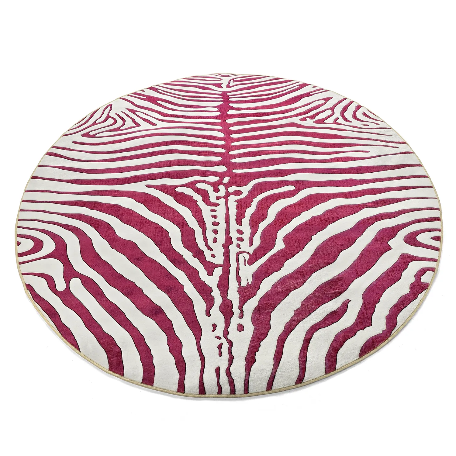 Rond vloerkleed - Zebra (roze)