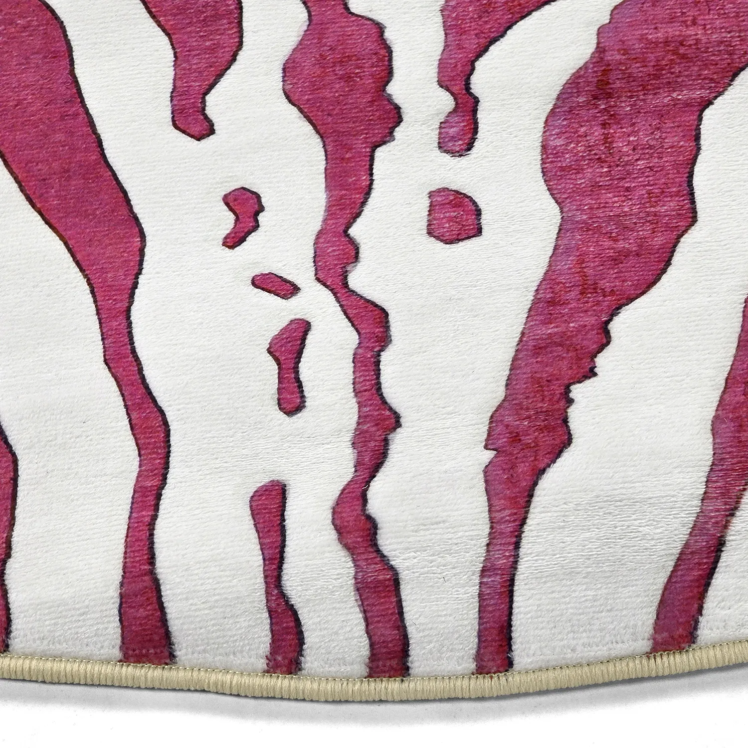 Rond vloerkleed - Zebra (roze)