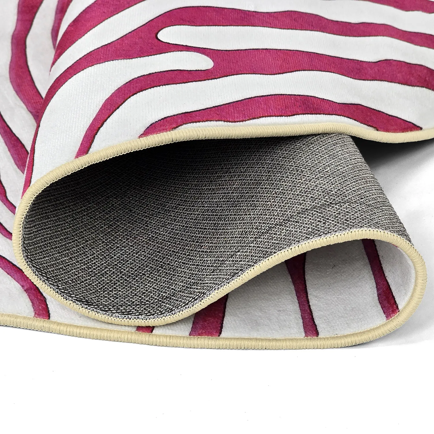 Rond vloerkleed - Zebra (roze)