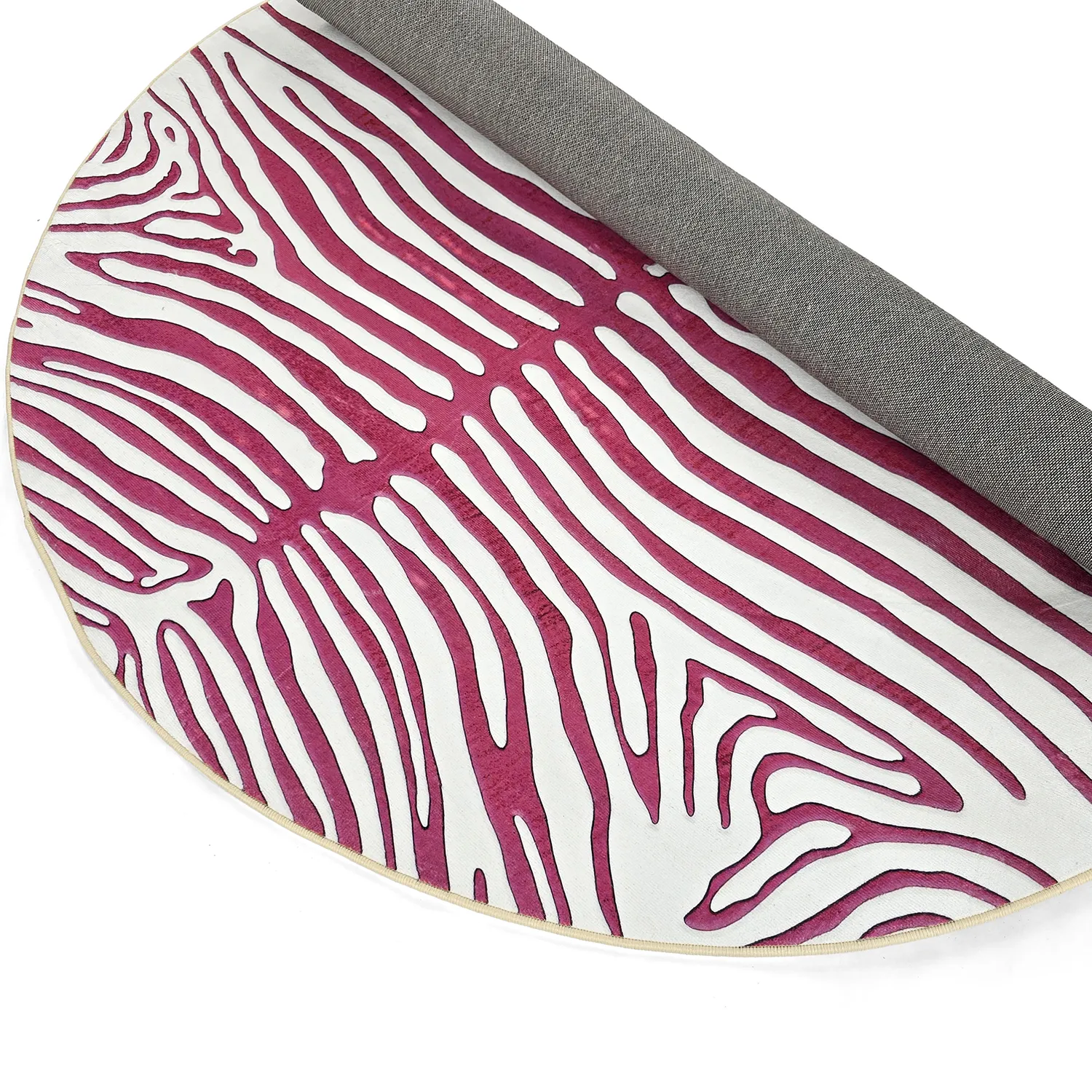 Rond vloerkleed - Zebra (roze)