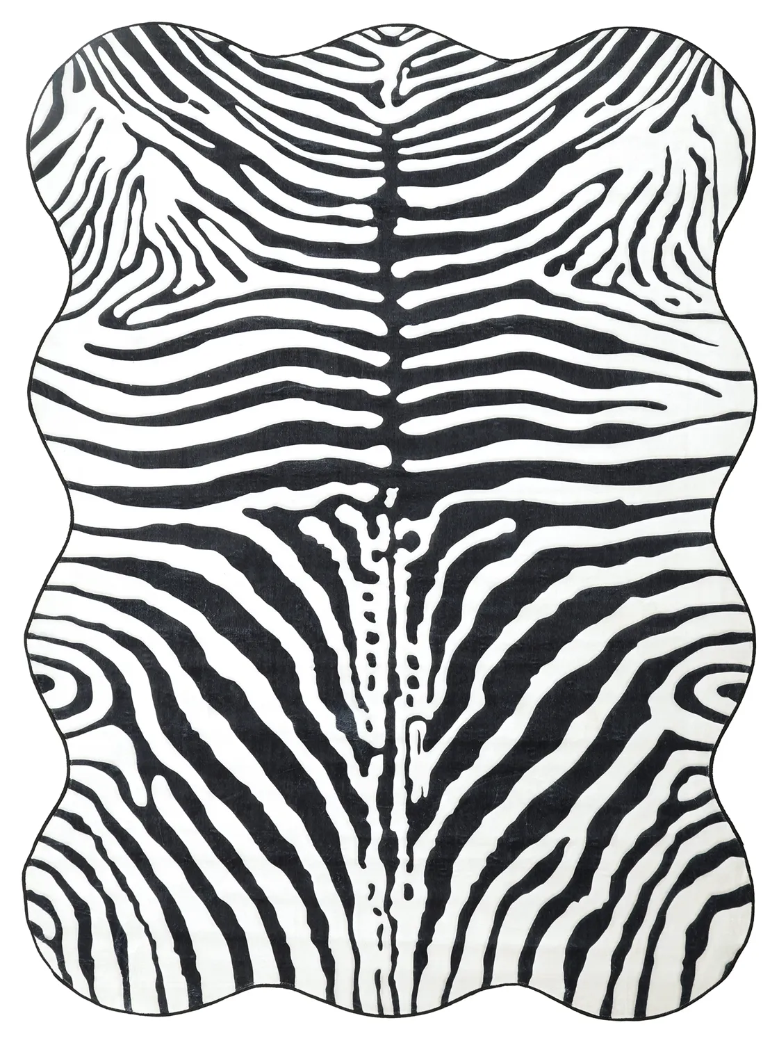 Golvend Wilton-tapijt - Zebra (zwart/wit)