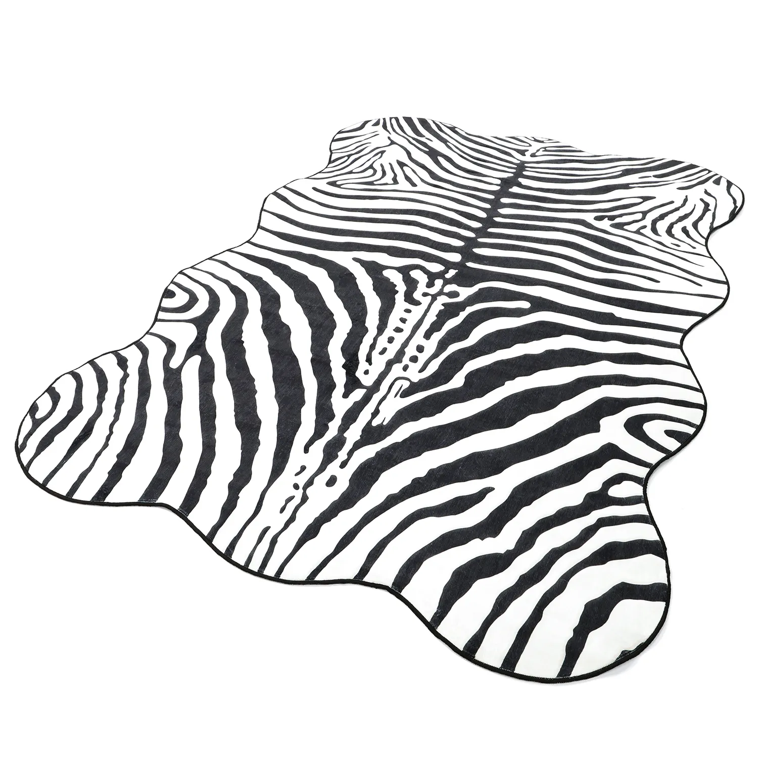 Golvend Wilton-tapijt - Zebra (zwart/wit)
