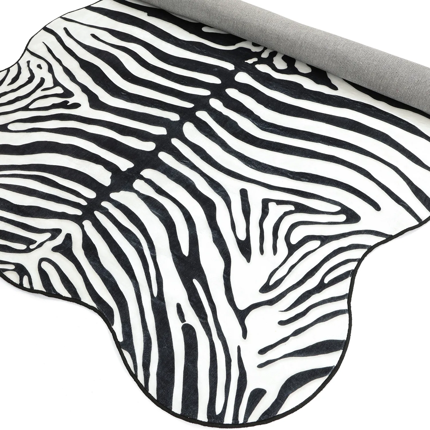 Golvend Wilton-tapijt - Zebra (zwart/wit)