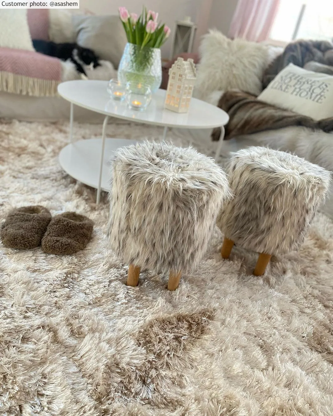 Hoogpolig vloerkleed - Janjira (offwhite)