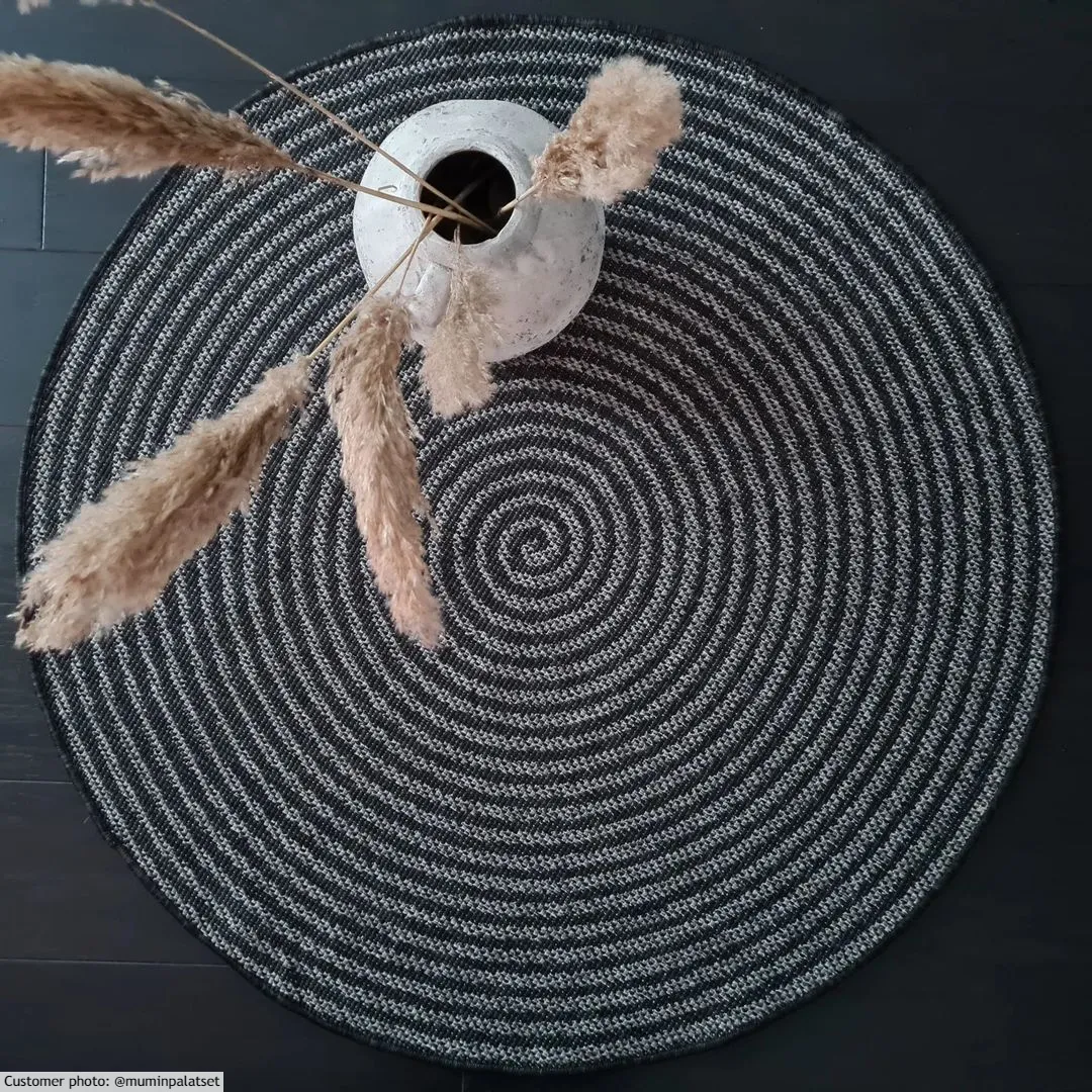 Rond vloerkleed - Ferragudo (antraciet)