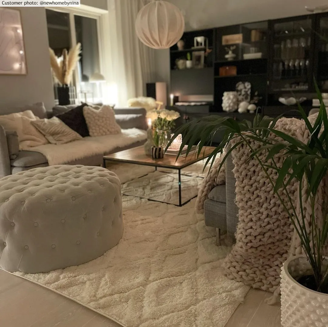 Hoogpolig vloerkleed - Everett (offwhite)