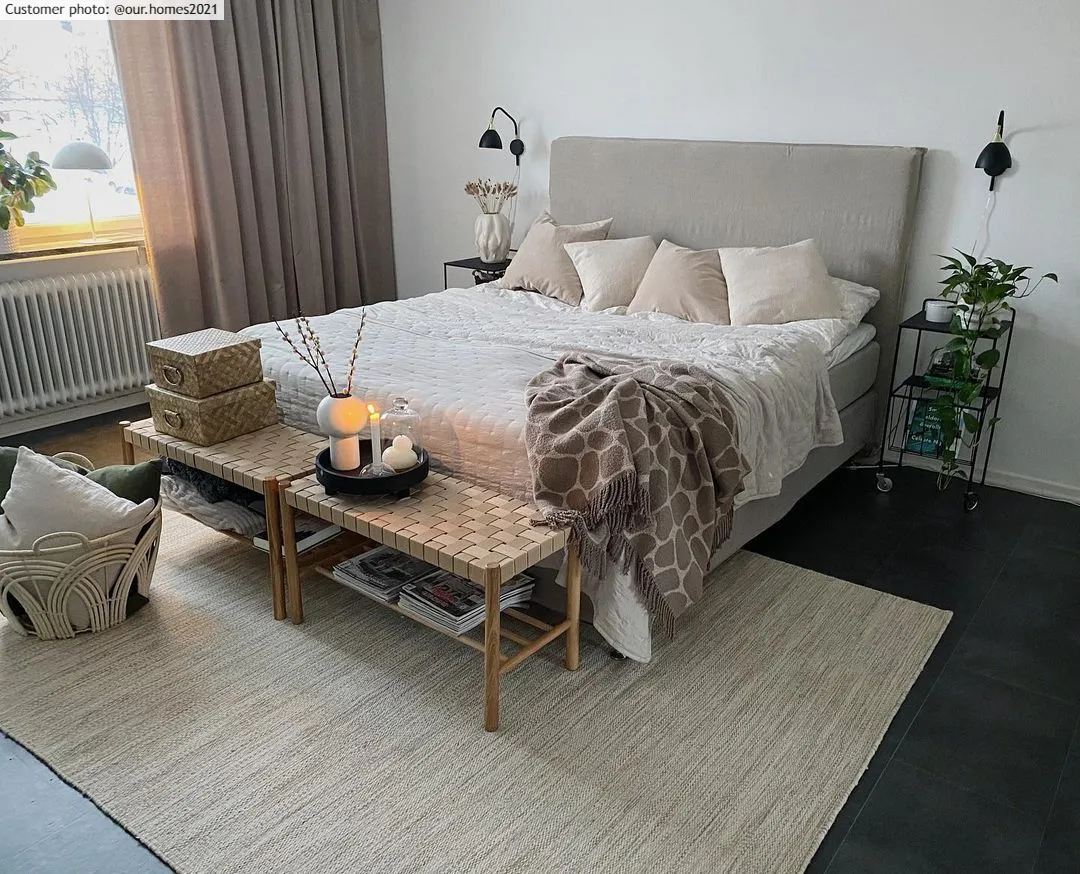 Wollen-vloerkleed - Dhurry (natuur)