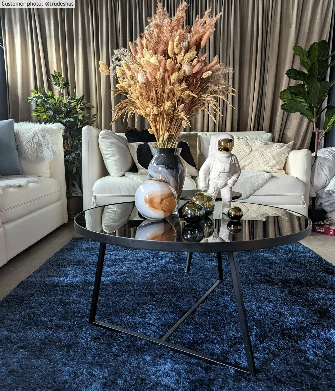 Hoogpolig vloerkleed - Cosy (donkerblauw)