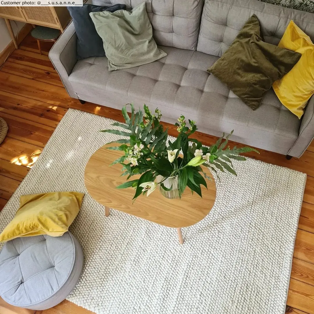 Wollen-vloerkleed - Avafors Wool Bubble (beige)