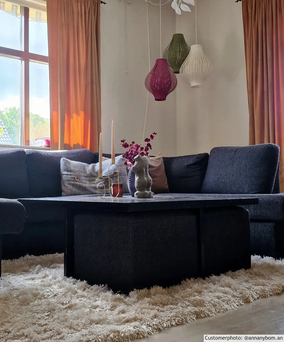 Hoogpolig vloerkleed - Janjira (offwhite)