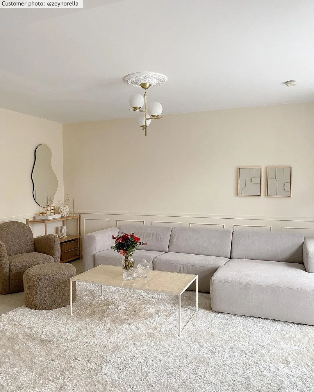 Hoogpolig vloerkleed - Cosy (beige)